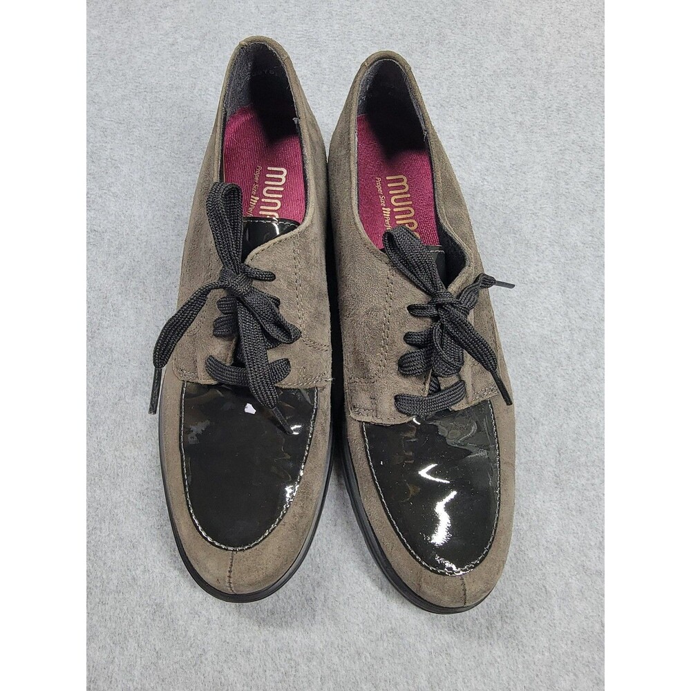 Munro Shoes Womens Size 6.5 Narrow Suede Patent Leather Lace‎ Up Comfort Oxford